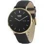 Henry London Smartwatch HLS65-0008 Uhr mit  Zifferblatt und einem Gehäuse von 43 mm im Durchmesser und einem Lederarmband in Schwarz