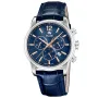 Jaguar Acamar Chronograph J968/2 Uhr mit Blau Zifferblatt und einem Gehäuse von 42 mm im Durchmesser und einem Lederarmband in Blau
