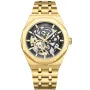 Kensington Skeleton K0061 Uhr mit Schwarz Zifferblatt und einem Gehäuse von 44 mm im Durchmesser und einem Metallarmband in Gold