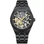 Kensington Skeleton K0060 Uhr mit Schwarz Zifferblatt und einem Gehäuse von 44 mm im Durchmesser und einem Metallarmband in Schwarz