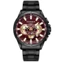 Kensington Master K0004 Uhr mit Rot Zifferblatt und einem Gehäuse von 48 mm im Durchmesser und einem Metallarmband in Schwarz