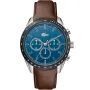 Lacoste Boston 2011093 Uhr mit Blau Zifferblatt und einem Gehäuse von 42 mm im Durchmesser und einem Lederarmband in Braun