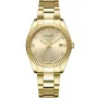 Lugano Elegance L0002 Uhr mit Gold Zifferblatt und einem Gehäuse von 19 mm im Durchmesser und einem Metallarmband in Gold