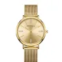 Megir Mini Focus MF0036L.01 Uhr mit Gold Zifferblatt und einem Gehäuse von 35 mm im Durchmesser und einem Netzarmband in Gold