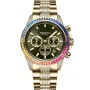 Dissing MK9 Rainbow Iced Out D1100 Uhr mit Schwarz Zifferblatt und einem Gehäuse von 43 mm im Durchmesser und einem Metallarmband in Gold