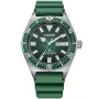 Citizen Promaster Automatic NY0121-09X Uhr mit Grün Zifferblatt und einem Gehäuse von 41 mm im Durchmesser und einem Gummi Armband in Grün