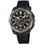 Festina Chrono Bike F20726/3 Uhr mit Schwarz Zifferblatt und einem Gehäuse von 46 mm im Durchmesser und einem Gummi Armband in Schwarz