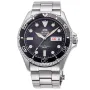 Orient Kamasu Mako III Diver Automatic RA-AA0810N Uhr mit Schwarz Zifferblatt und einem Gehäuse von 42 mm im Durchmesser und einem Metallarmband in Silber