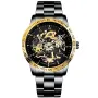 IK Colouring Skeleton S105 Uhr mit Schwarz Zifferblatt und einem Gehäuse von 42 mm im Durchmesser und einem Metallarmband in Schwarz