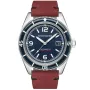 Spinnaker Fleuss Automatic SP-5055-08 Uhr mit Blau Zifferblatt und einem Gehäuse von 43 mm im Durchmesser und einem Lederarmband in Rot