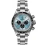OceanX Speed Racer II Chronograph SRS233 Uhr mit Eisblau Zifferblatt und einem Gehäuse von 41 mm im Durchmesser und einem Metallarmband in Silber