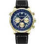 Studsgaard Aviator S0004 Uhr mit Blau Zifferblatt und einem Gehäuse von 44 mm im Durchmesser und einem Lederarmband in Schwarz