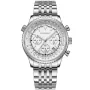 Studsgaard Aviator S0074 Uhr mit Silber Zifferblatt und einem Gehäuse von 44 mm im Durchmesser und einem Metallarmband in Silber