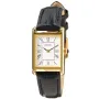Seiko Classic SWR054P1 Uhr mit Weiß Zifferblatt und einem Gehäuse von 19 mm im Durchmesser und einem Lederarmband in Schwarz