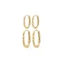 Pilgrim Sense hoop earrings, 2-in-1 set Ohrringe Vergolded Messing 132542053