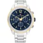 Tommy Hilfiger Lars 1792059 Uhr mit Blau Zifferblatt und einem Gehäuse von 46 mm im Durchmesser und einem Metallarmband in Silber