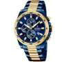 Festina Chrono F20564/1 Uhr mit Blau Zifferblatt und einem Gehäuse von 45 mm im Durchmesser und einem Metallarmband, Two-Tone Armband in Gold, Silber