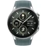 OnePlus Watch 2 Radiant Steel 5491100054 Uhr mit Schwarz Zifferblatt und einem Gehäuse von 46 mm im Durchmesser und einem Gummi Armband in Blau