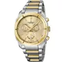 Candino H. Bico. Chrono Metalllgliederarmband C4583/1 Uhr für Herren mit Gold Zifferblatt, das 45 mm im Durchmesser misst und mit einem Gold, Stahl Metallarmband, Zweifarbige Metallband Uhrenarmband versehen ist