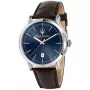 Maserati Epoca R8851118016 Uhr mit Blau Zifferblatt und einem Gehäuse von 42 mm im Durchmesser und einem Lederarmband in Braun