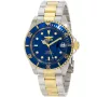 Invicta Pro Diver 8928OB Uhr mit Blau Zifferblatt und einem Gehäuse von 40 mm im Durchmesser und einem Metallarmband, Two-Tone Armband in Gold, Silber