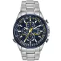 Citizen Angels Promaster Sky Eco-Drive AT8020-54L Uhr mit Blau Zifferblatt und einem Gehäuse von 43 mm im Durchmesser und einem Metallarmband in Silber