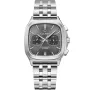 Carl Pique Carré Chrono CP0029 Uhr mit Grau Zifferblatt und einem Gehäuse von 39 mm im Durchmesser und einem Metallarmband in Silber