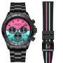 Dissing MK9 Cyber Monday Limited Edition D1459 Uhr für Herren mit Blau, Rosa Zifferblatt, das 43 mm im Durchmesser misst und mit einem Schwarz Metallarmband Uhrenarmband versehen ist