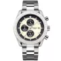 Dissing Chrono Sonderausgabe D1150 Uhr für Herren mit Beige Zifferblatt, das 44 mm im Durchmesser misst und mit einem Stahl Metallarmband Uhrenarmband versehen ist