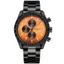 Dissing Chrono Sonderausgabe D1150 Uhr für Herren mit Orange Zifferblatt, das 44 mm im Durchmesser misst und mit einem Schwarz Metallarmband Uhrenarmband versehen ist