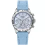 Dissing Lady MK9 Swarovski D1415 Uhr für Damen mit Blau Zifferblatt, das 39 mm im Durchmesser misst und mit einem Blau Silikonarmband Uhrenarmband versehen ist