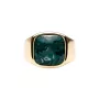 IX Studios Cushion Signet Marble Ring 22 kt. Silber Vergoldet DMN0282GDGRMA