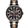 Kensington Master K0087 Uhr mit Schwarz Zifferblatt und einem Gehäuse von 48 mm im Durchmesser und einem Metallarmband, Two-Tone Armband in Schwarz, Roségold