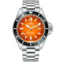 Edox SkyDiver Neptunian Orange 80120-3NM-ODN Uhr mit Orange Zifferblatt und einem Gehäuse von 44 mm im Durchmesser und einem Metallarmband in Silber