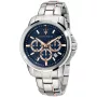 Maserati Successo R8873621008 Uhr mit Blau Zifferblatt und einem Gehäuse von 44 mm im Durchmesser und einem Metallarmband, Two-Tone Armband in Roségold, Silber