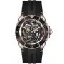 OceanX Sharkmaster 1000 Skeleton Stahl Sonderausgabe SMS1001S Uhr für Herren mit Schwarz Zifferblatt, das 44 mm im Durchmesser misst und mit einem Schwarz Silikonarmband Uhrenarmband versehen ist