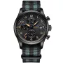 Studsgaard Pilot S0018 Uhr für Herren mit Schwarz Zifferblatt, das 43 mm im Durchmesser misst und mit einem Schwarz, Grau Nato-Armband Uhrenarmband versehen ist