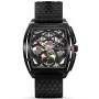 Ciga Design Z-Series Skeleton Automatic Z031-BLBL-W15BK Uhr mit Schwarz Zifferblatt und einem Gehäuse von 48 mm im Durchmesser und einem Gummi Armband in Schwarz