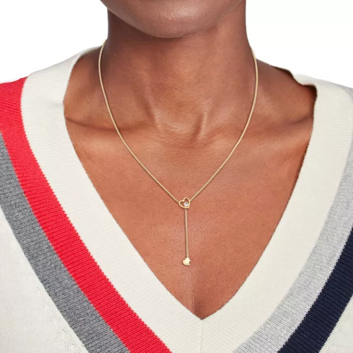 Tommy Hilfiger Hanging Heart Halskette Rostfreier Stahl 2780