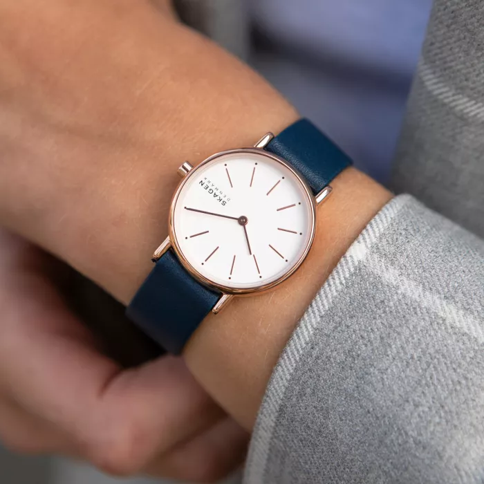 Skagen Damenuhr Lederarmband Lederarmband FÃ¼r Skagen Uhr Quarzuhr