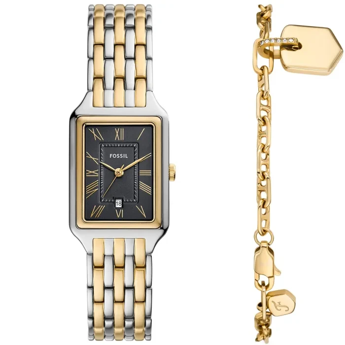 Fossil Bq2400set Fossil Uhr Schwarz Gold Uhren Set Damen Fossil