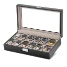 Ditur Uhrenbox 12 Uhren Schwarz Holz DIT0000239