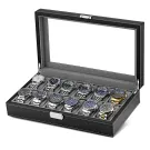 Ditur Uhrenbox 12 Uhren Schwarz Kunstleder DIT0000236