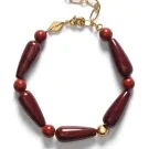 ANNI LU Red Jasper Armband Vergolded Messing 262-10-18