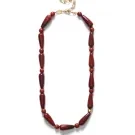 ANNI LU Red Jasper Halskette Vergolded Messing 262-20-46