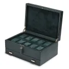 Wolf British Racing Uhrenbox 10 Uhren Grün Kunstleder 792841