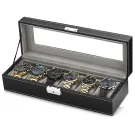 Ditur Uhrenbox inkl. 5 wahlfreie Uhren Schwarz Leder 48314