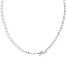 Karl Lagerfeld Pearl Halskette Rostfreier Stahl KLAYR03