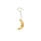 Jane Kønig Half Moon NO. 2 Pearl Earring Ohrring Single Edelstahl Vergoldet HMPE-AW26-SS-G