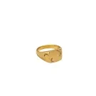 Jane Kønig Half Moon NO. 2 Signet Ring Ring Edelstahl Vergoldet HMSR-AW26-SS-G